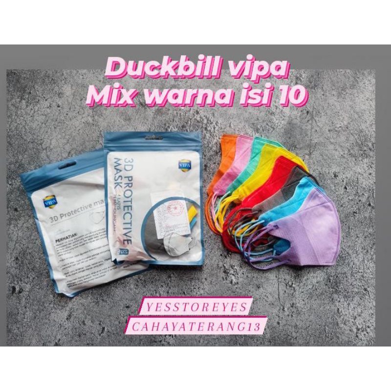 READY MASKER DUCKBILL 3 PLY VIPO ISI 10 LBR MIX WARNA