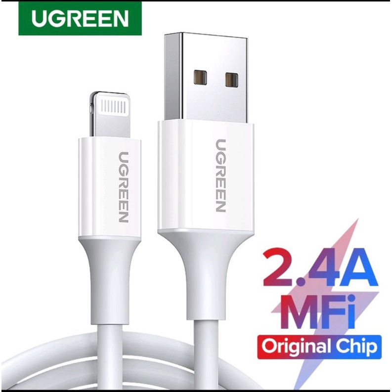 Ugreen Kabel Usb Lightning Mfi 2.4A 50/100/150/200 cm For iPhone 14 13 12 11 X XR XS 8 7 6 Ipad Ipod Original