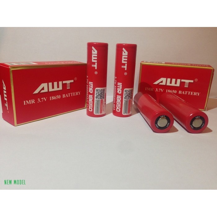 Elektronik kecil lainnya CUCI GUDANG BATRE AWT 3.000 mAh BATRE 18650 BATERAI AWT MERAH