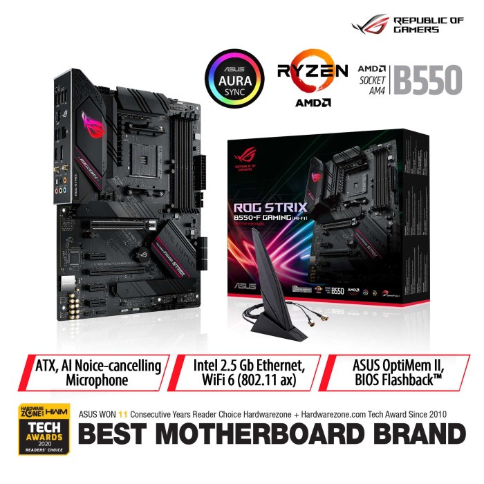 ASUS AMD MOTHERBOARD ROG STRIX B550-F GAMING (WI-FI) / AMD AM4 SOCKET murah