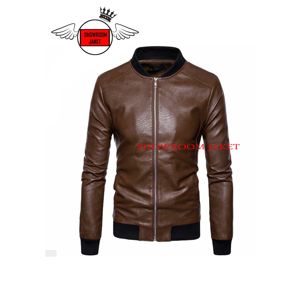 JAKET KULIT IMITASI JAKET KULIT PRIA BOMBERS
