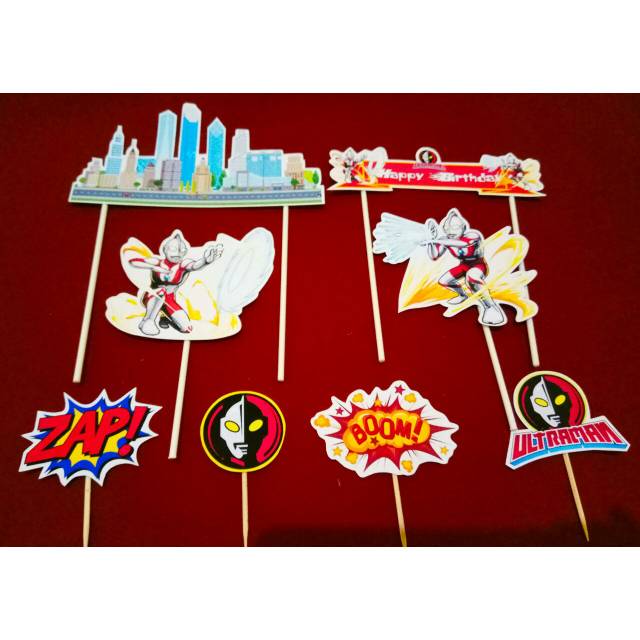 topper ultraman ultramen hiasan kue