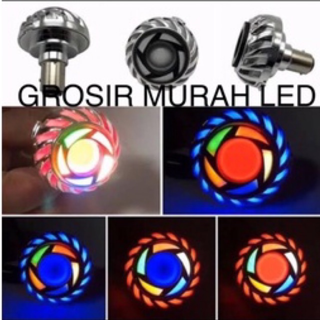 Lampu LED Stop Rem Stoplamp Projie Spiral Nanas RBR Motor Mobil Rainbow Belakang Flash CR Bulat