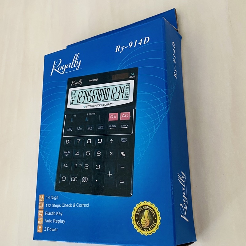 Rotally 914D kalkulator meja 14 Digit / Check and Correct / Solar and baterai A2