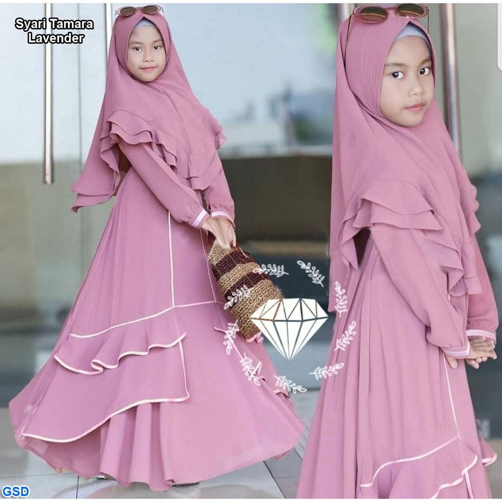 Syari Tamara Anak/Maxi Muslim Anak/Dress Muslim Anak perempuan/Maxi Hijab Anak/gamis anak murah