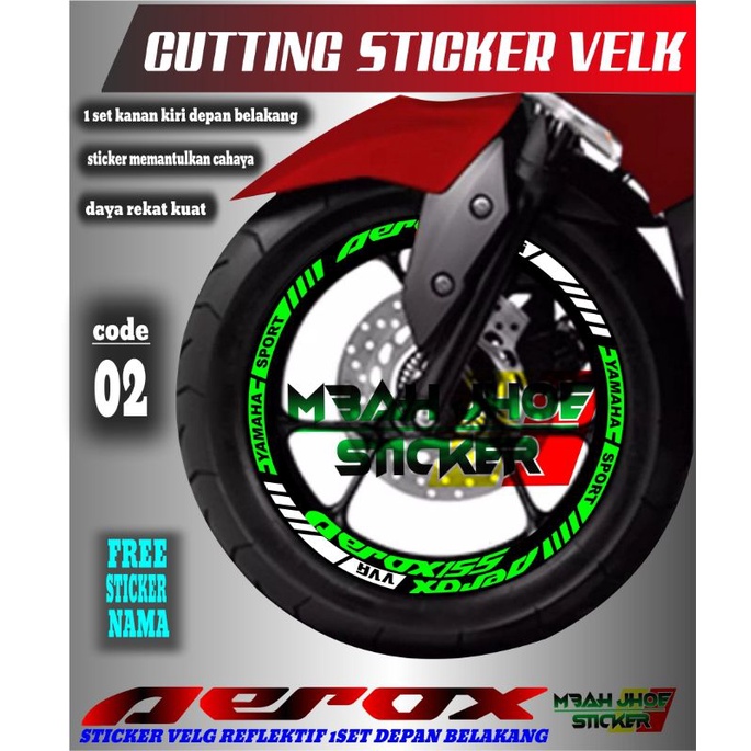 Jual Sticker Velk List Velg Cutting Sticker Velk Yamaha Aerox Shopee