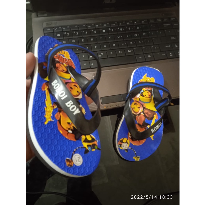 sepatu sandal beby jepit kids laki laki  / perempuan usia 1-3 tahun motif boboi galaxy