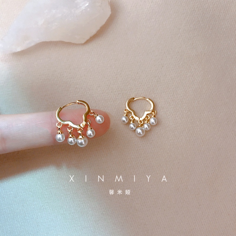 Anting Klip S925 Silver Liontin Rumbai Mutiara Untuk Wanita