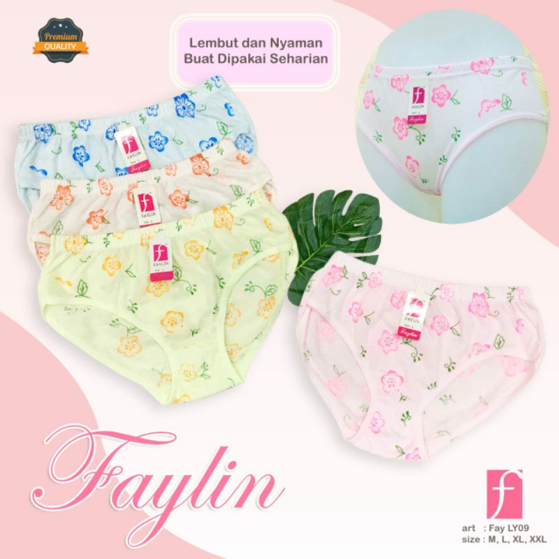 FAYLIN | Celana dalam wanita dewasa /sablon motif bunga/ly09