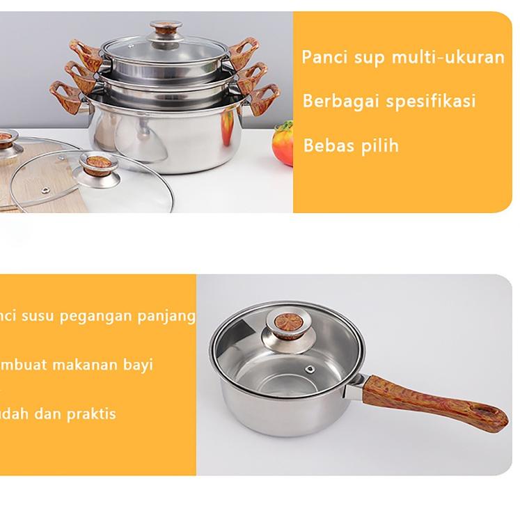 Sekarang Ada Panci Set new Stainless Steel 12 Pcs Panci Set Tutup Kaca Panci Set 12 Cookware - Rainbow