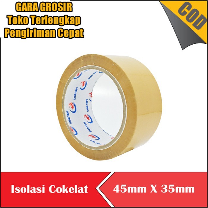 

Solasi Lakban isolasi solatip Coklat STAR TAPE 2 INCH per Tabung