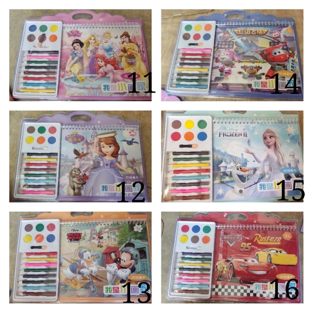 Buku Menggambar Anak / Buku Gambar Crayon 8pcs Cat Set Buku Mewarnai / Coloring Book