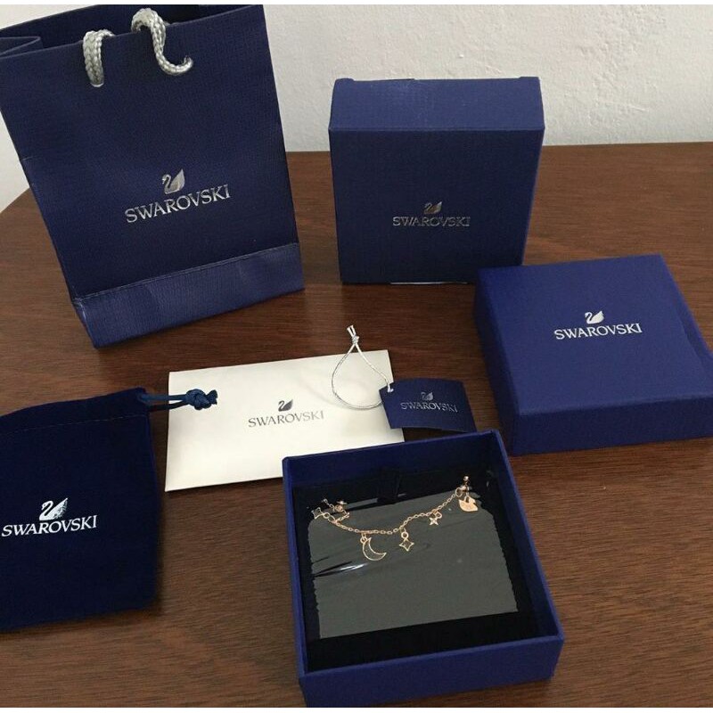 1 Set Fashion Kalung  Silver  With Original Swarovski