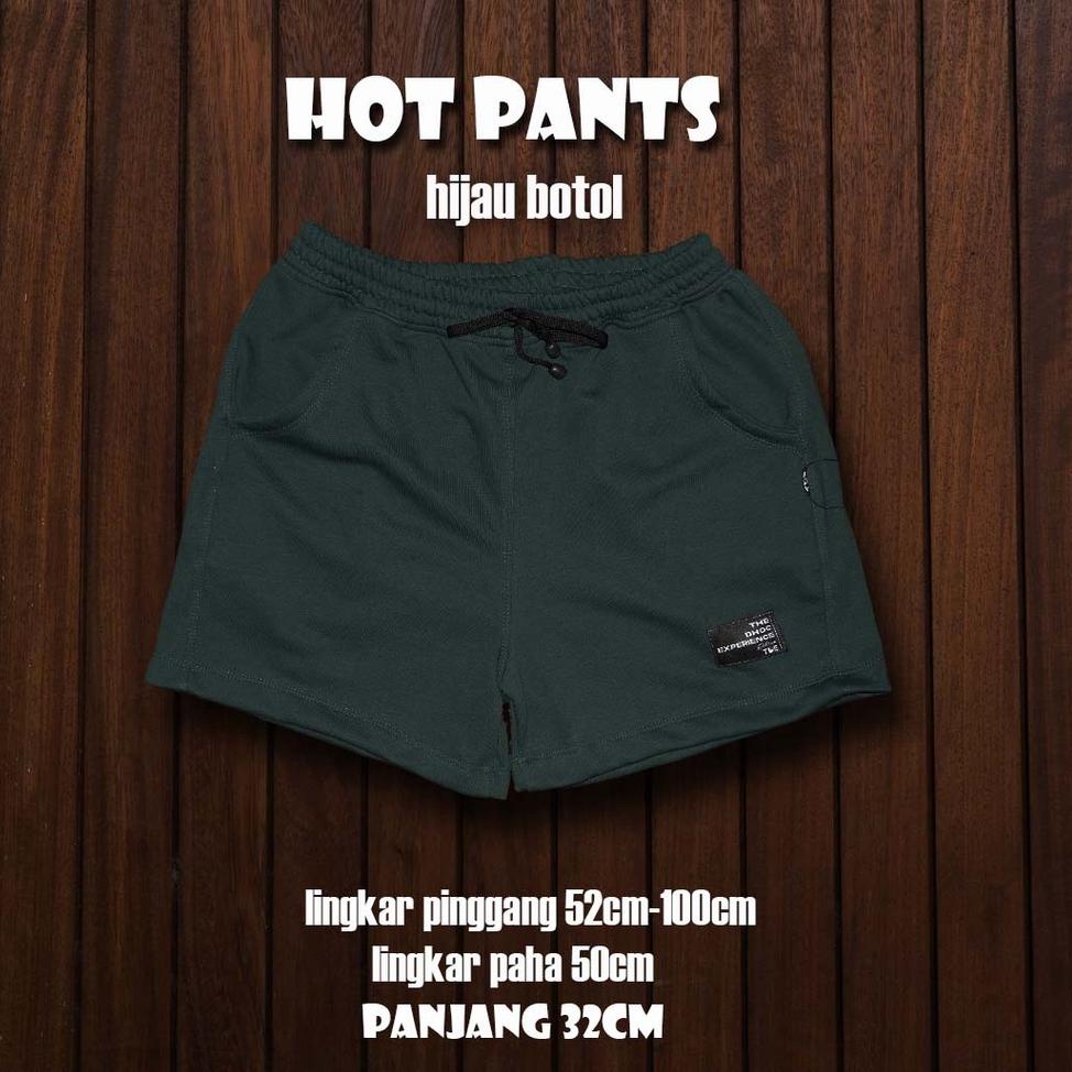 hotp/wanita/celana pendek/celana santai/hijau botol R57X
