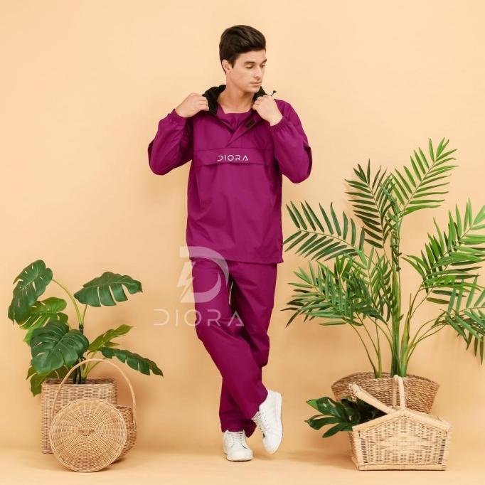 Raincoat Diora Series Purple / Jas Hujan Pria Wanita Diora Original