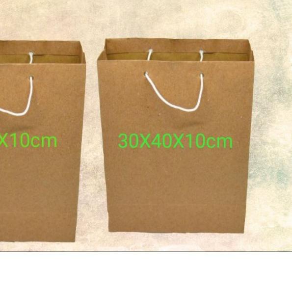 

➨ Paperbag Polos Coklat/(12pcs)/UK (30X40) ♢