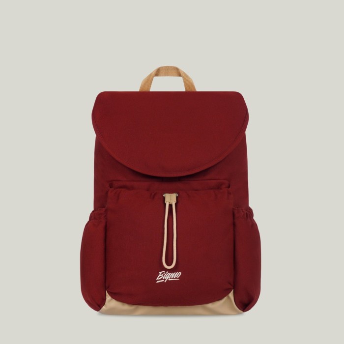 Tas Bigmo Trixie Maroon - Tas Ransel Besar Kanvas Sekolah Kantor