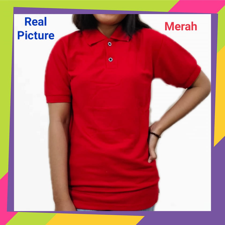 Jual Kaos Kerah Polos Wanita Warna Merah Kaos Polo Polos Merah Kaos