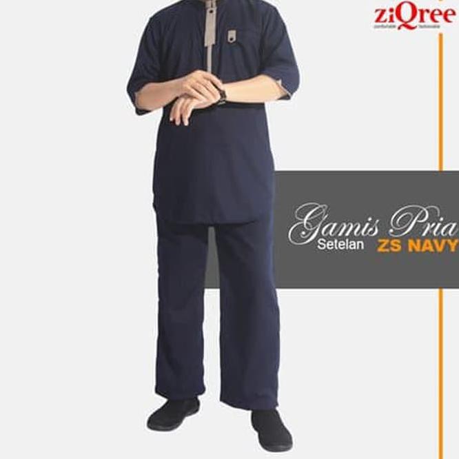 Gamis Setelan Pria Zqs, Gamis Setelan Ziqree Original - Abu-Abu, S