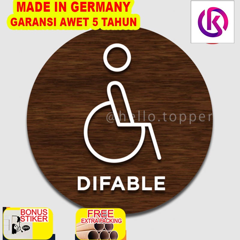 

Grosir Sign Toilet Difable Kayu Modern 20cm | Sign Board Restroom