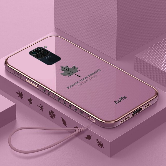 Promo Case Maple Redmi Note 9 Softcase Silikon Elektro Plating Dengan Tali Gantung