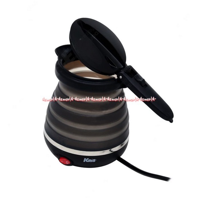 Kris Travel Kettle Black 600ml Teko Listrik Travelling Bisa dilipat Foadable Hitam Ketel