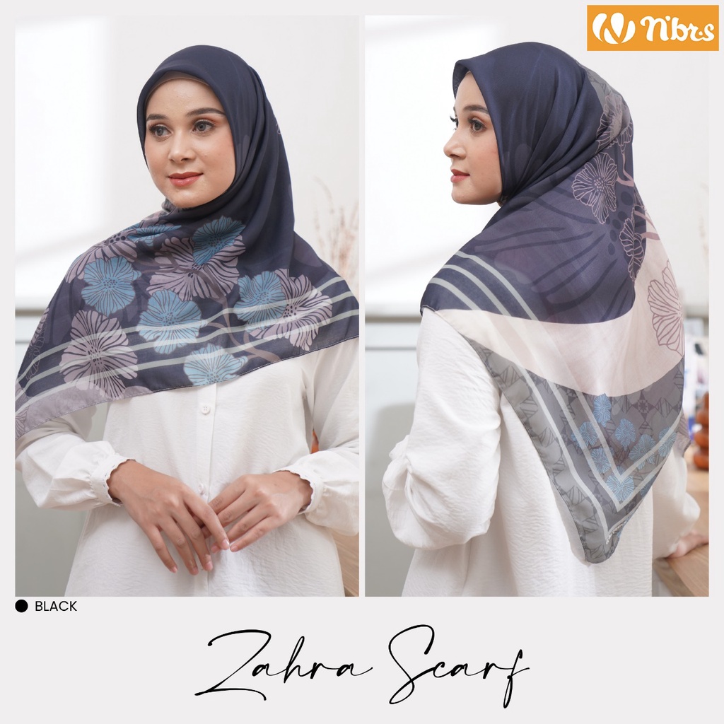 NIBRAS HIJAB ZAHRA SCARF HIJAB MODERN KEKINIAN BAHAN VOAL MOTIF PRINT by NIBRAS HIJAB