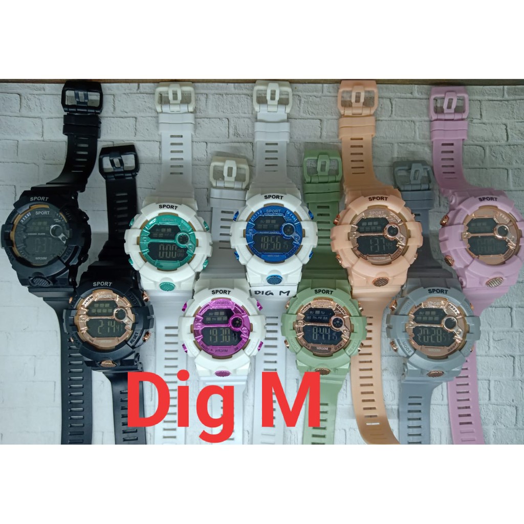 Jam Tangan Pria / Wanita Kasual Strap Rubber Digital Anti Air SS21