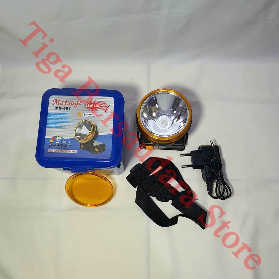 Senter Kepala LED 25 Watt Matsugi / Rechargeable Cas / Headlight