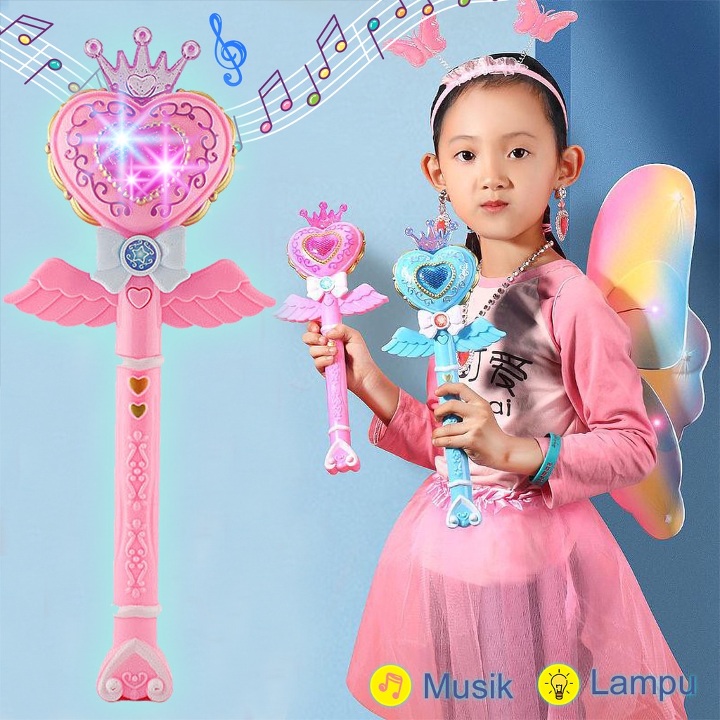 MAINAN TONGKAT RATU PERI PRINSES LITTLE MAGIC WAND MUSIK LAMPU 25CM