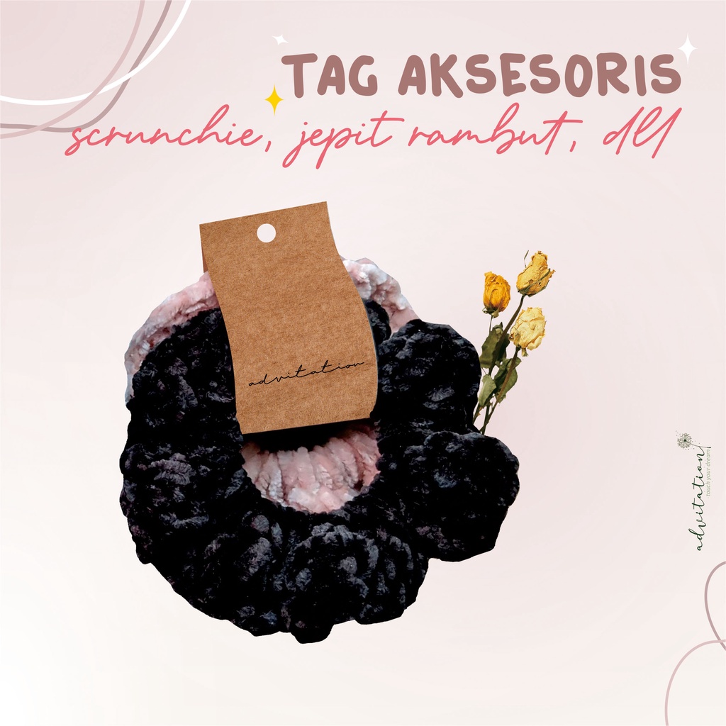 

HANGTAG AKSESORIS ❤ HANGTAG JEPIT RAMBUT ❤ HANGTAG SCRUNCHIE