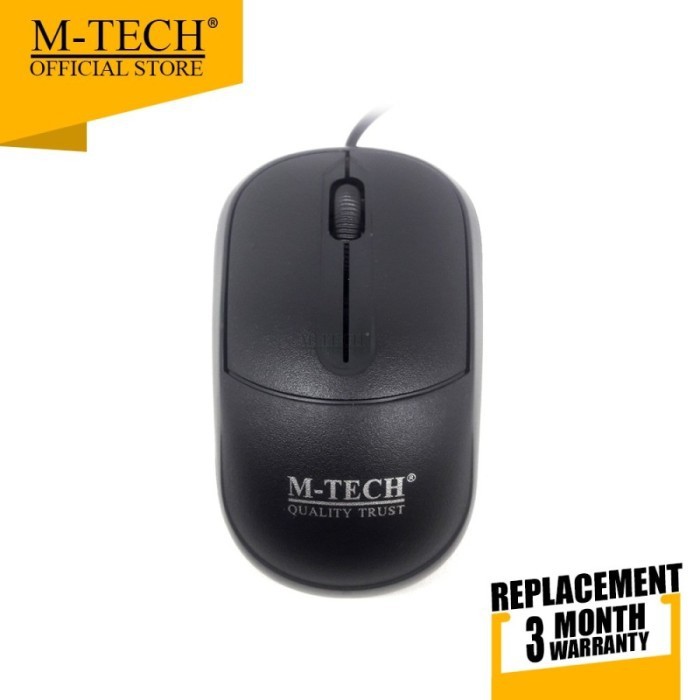 Mouse m-tech wired usb 2.0 standard optical 1000dpi original for laptop pc office mt-129 mt129