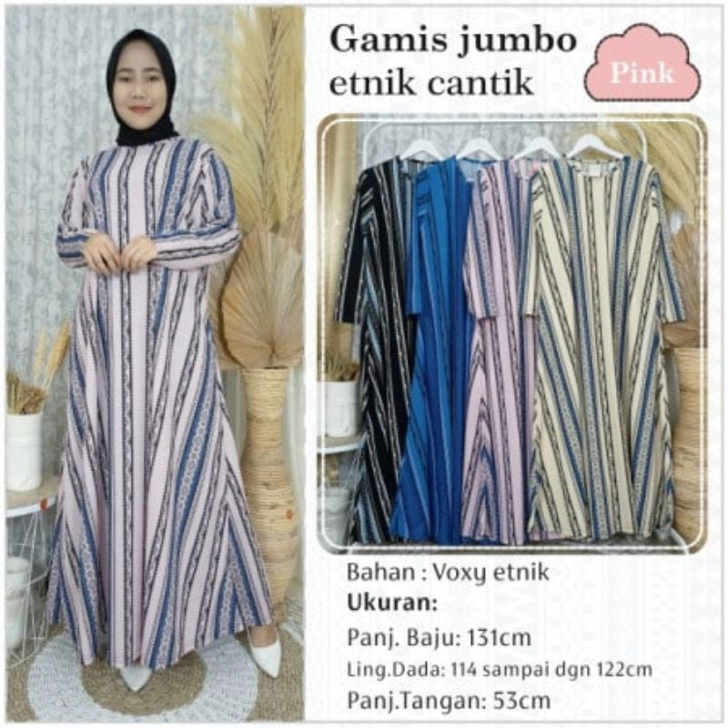 Gamis jumbo etnik cantik Baju Gamis Wanita Baju Gamis Wanita Terbaru 2021