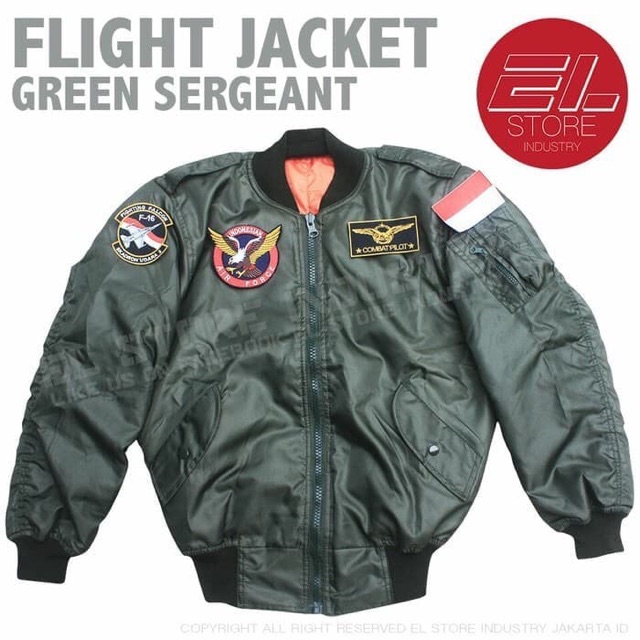 Jaket pria model pilot F-16 waterproof