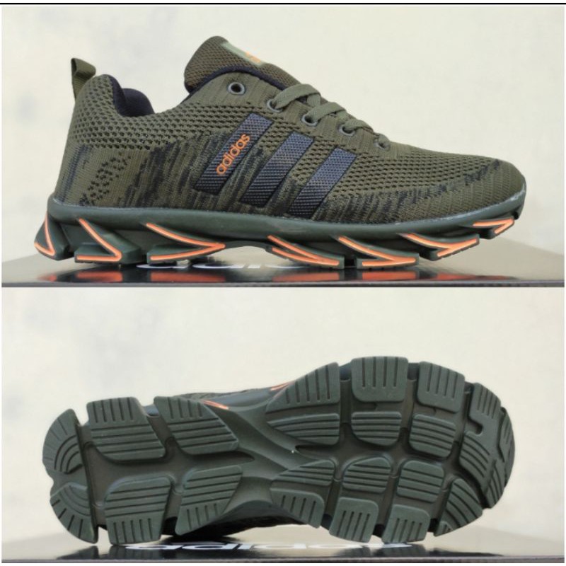  sepatu  pria adidas  ax2 hijau army  springblade cowok 