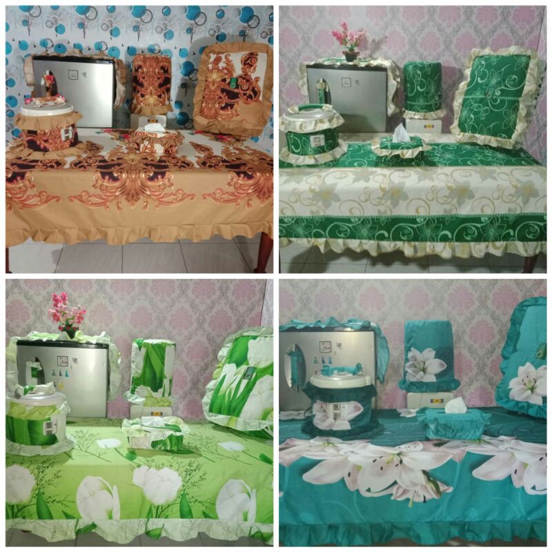 KITCHEN SET (Taplak Meja, Tutup Kulkas, Tutup Mejikom) MOTIF BESTSELLER