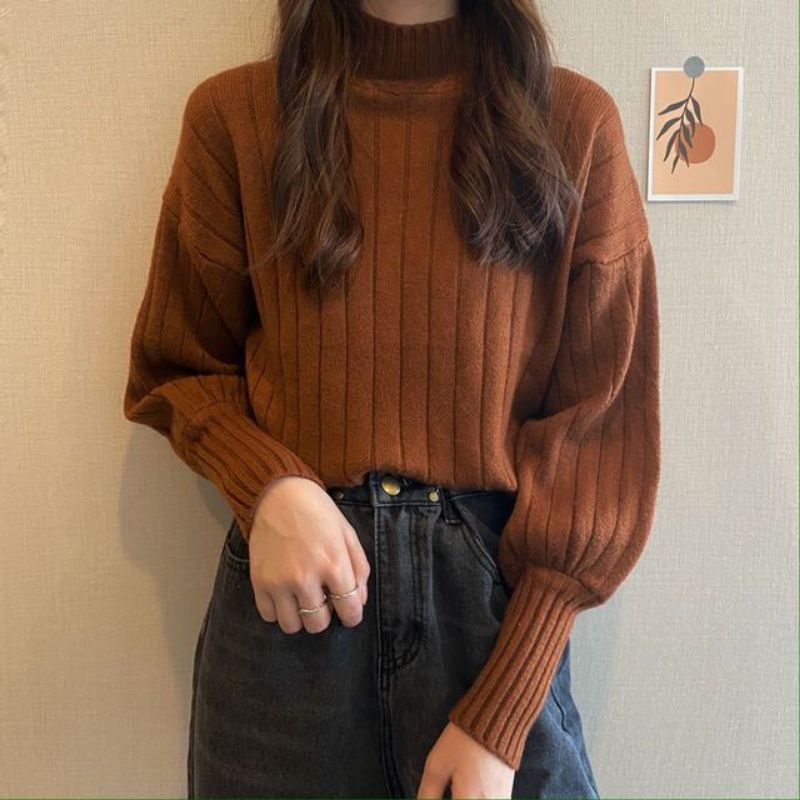 Sweater Turtleneck Rajut 7get Tebal