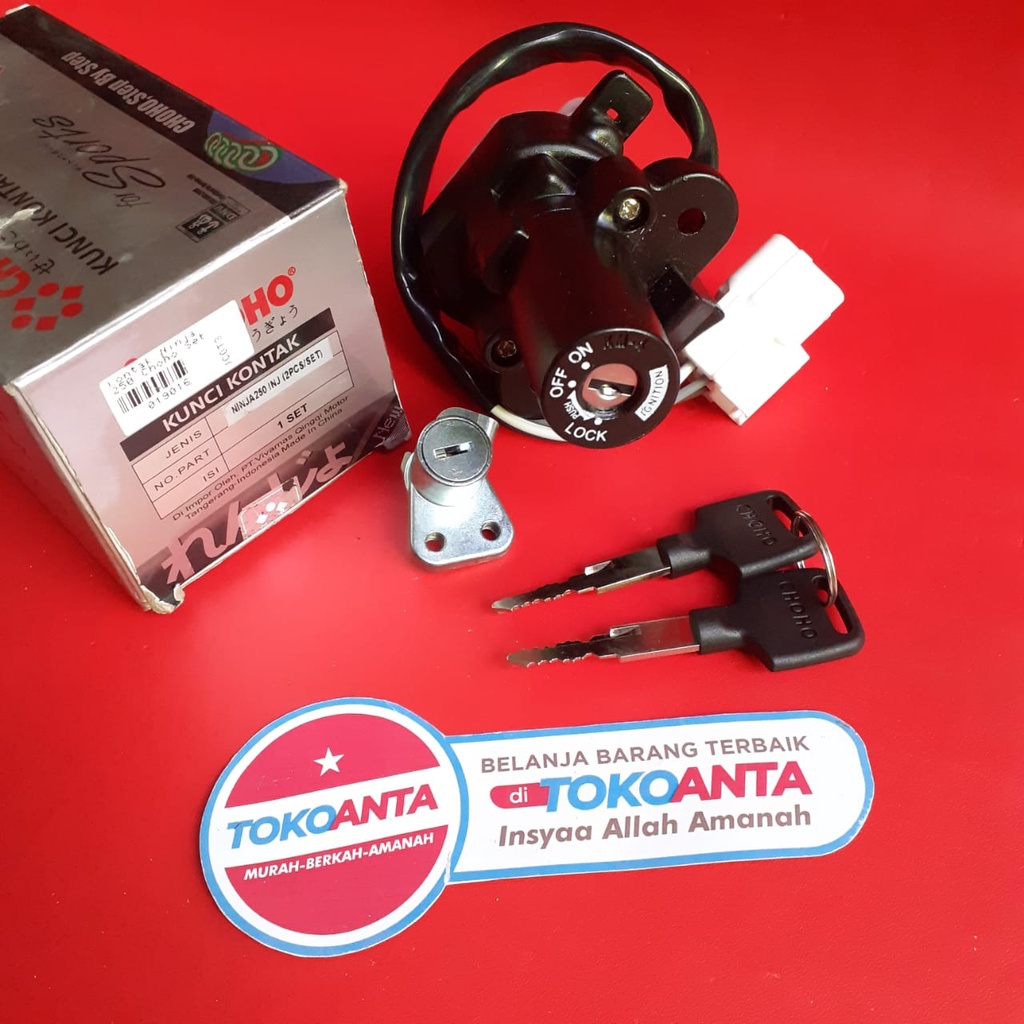 Kunci Kontak Assy Set Kunci Jok  Ninja 250r Ninja 250 Karbu 4 Kabel