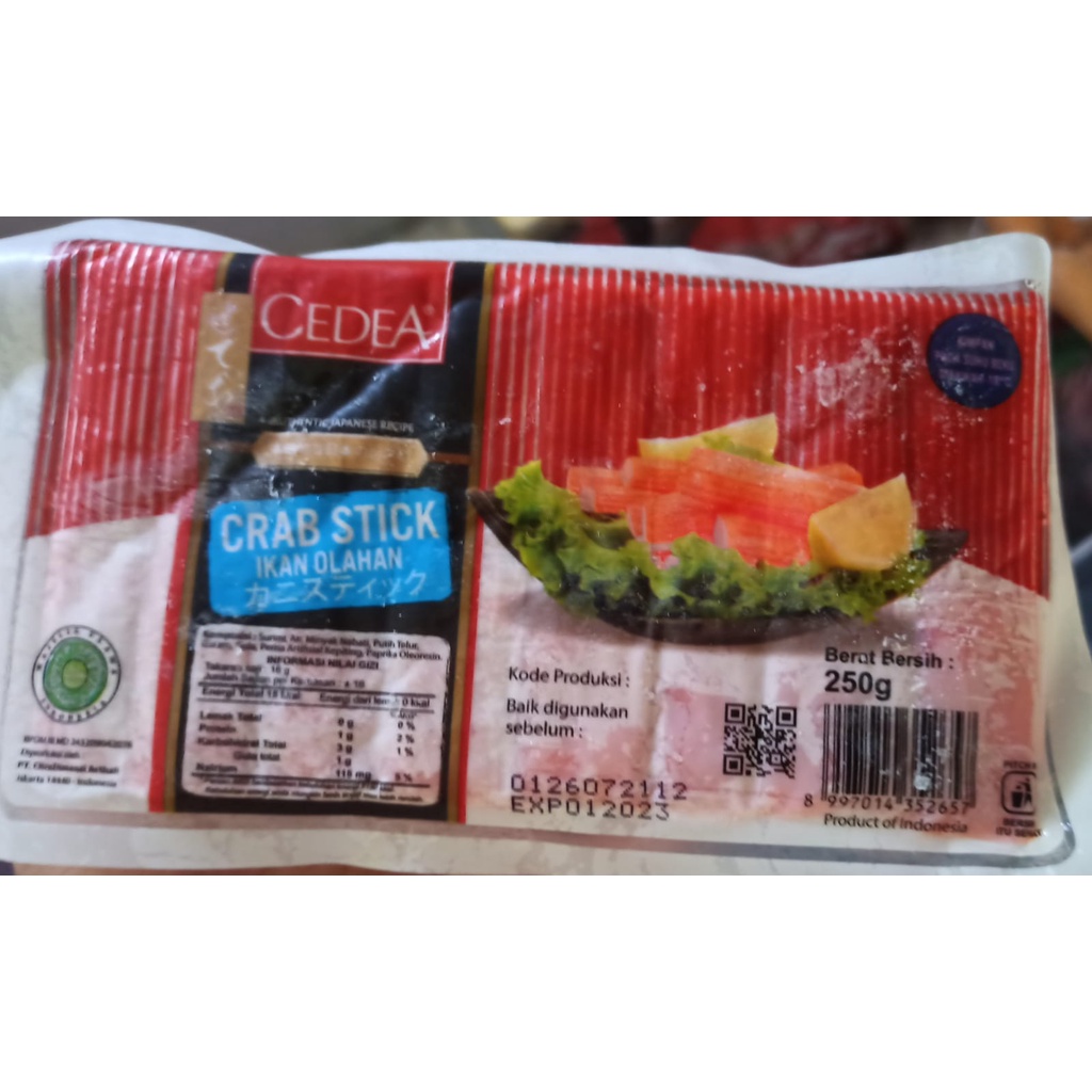 

Crab Stick 250gr cedea Frozen Food Cibinong