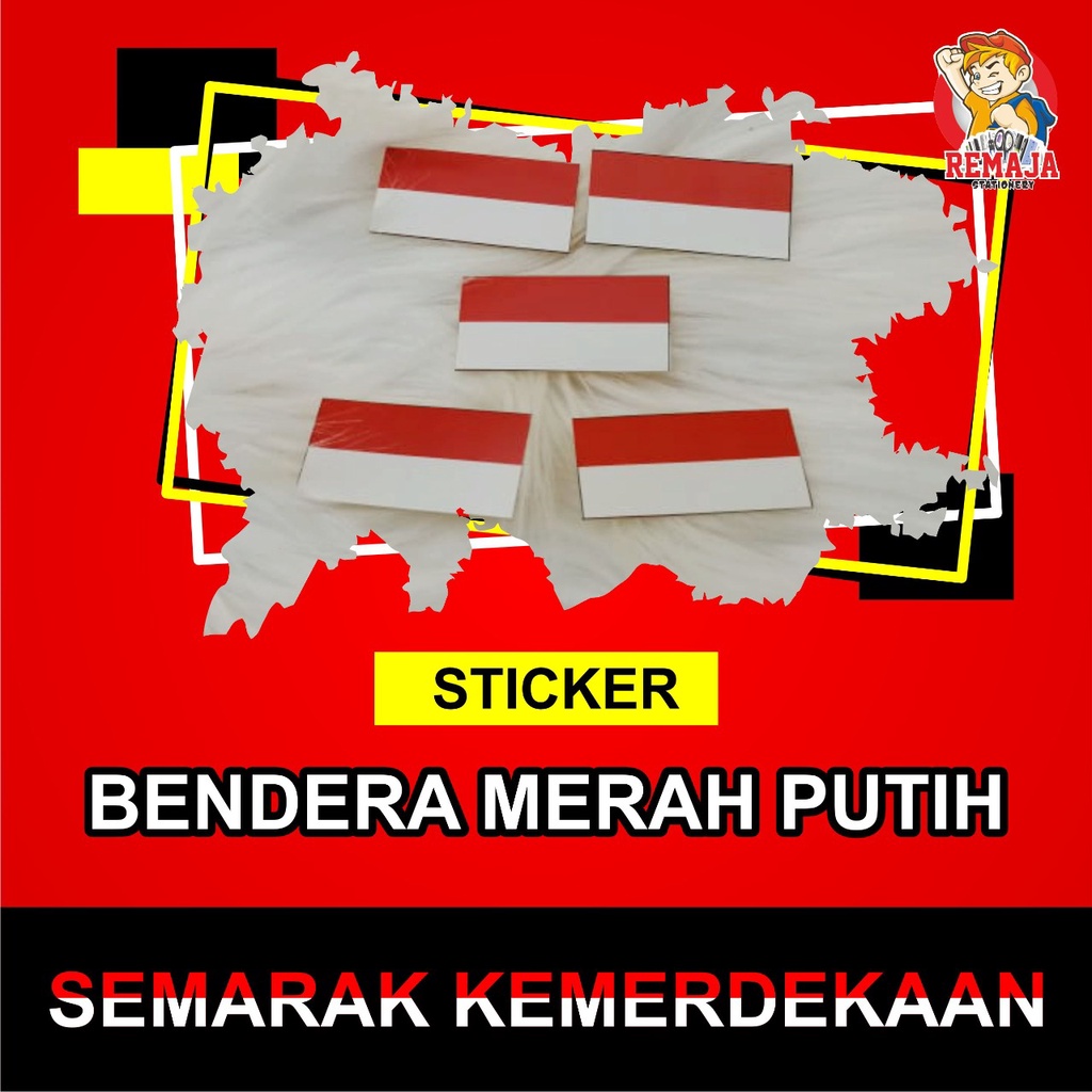 

STICKER MERAH PUTIH isi 5pcs
