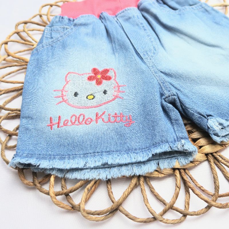 Celana Pendek Hotpant Anak Perempuan Motif Denim Wash 1 - 3 Tahun