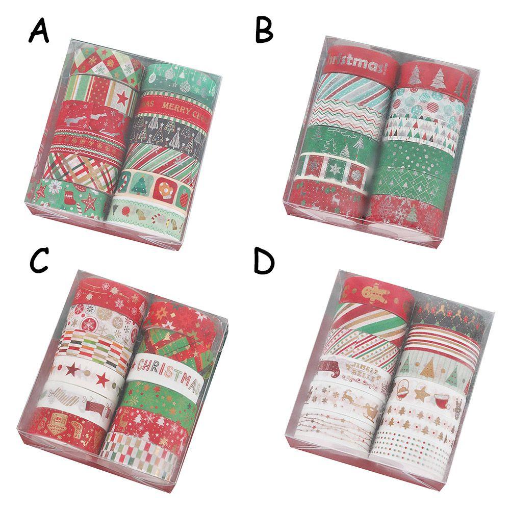 Preva 12pcs/set Washi Tape Kualitas Tinggi Merry Christmas Scrapbooking Little Fresh Kreatif Alat Tulis INS DIY Bahan