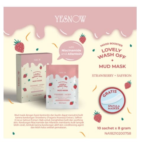 YESNOW / YES NOW MUD MASK MASKER WAJAH WASH-OFF 8GR ( SACHET ) MUKA