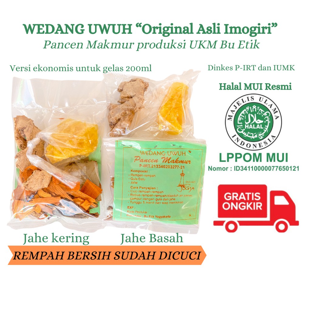 

Wedang Uwuh Imogiri Jahe Basah Ekonomis