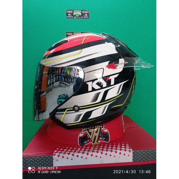 KYT DJ MARU MOTIF#13 BLACK ORANGE PAKET GANTENG