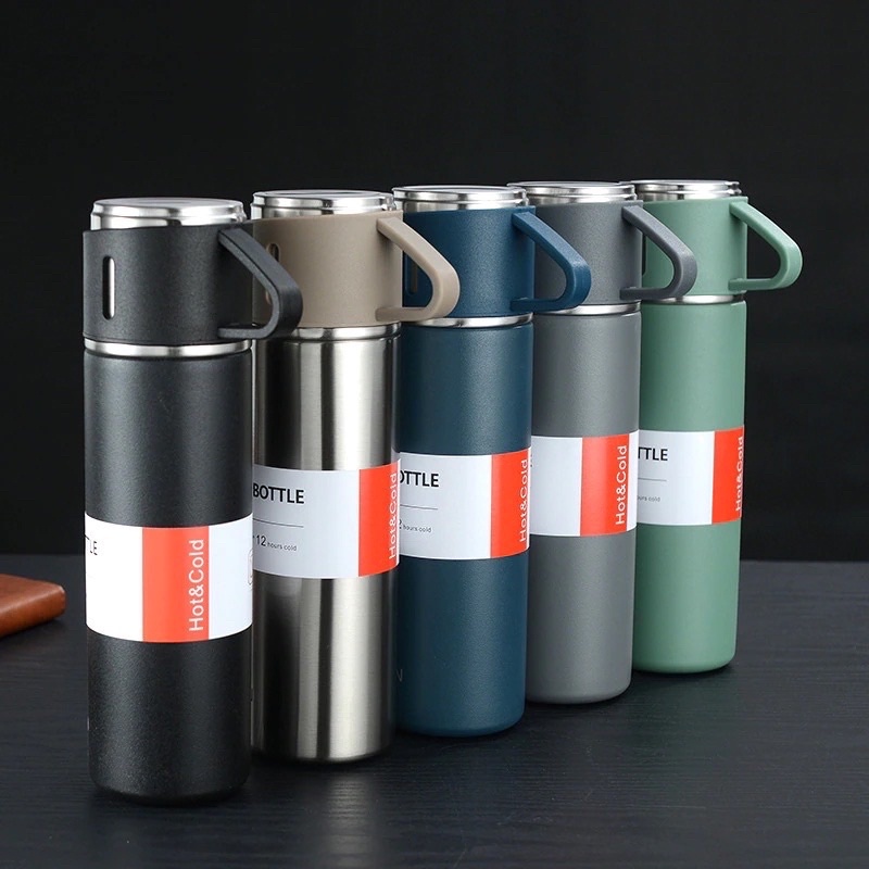 Termos Sultan Vacuum Flask Set / Botol Minum Cangkir Premium 500 ML Panas Dingin