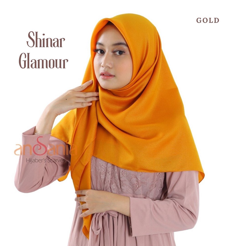 Jilbab Pesta SHINAR GLAMOUR ORIGINAL ANSANIA Hijab Segiempat Luxury 110x110cm