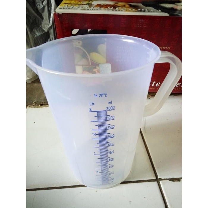 Ukur | Gelas Ukur / Gelas Takaran 2 Liter Green Leaf Sangat Tebal