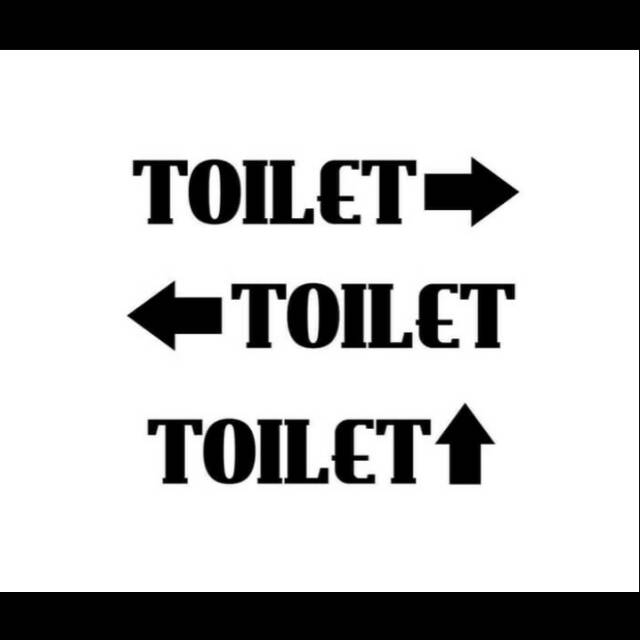 Stiker petunjuk arah toilet