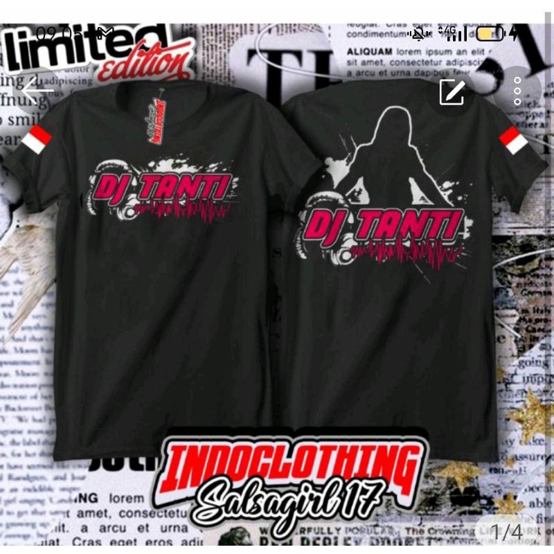 kaos hitam keren fans DJ TANTI asyikkk... spesiali big size only